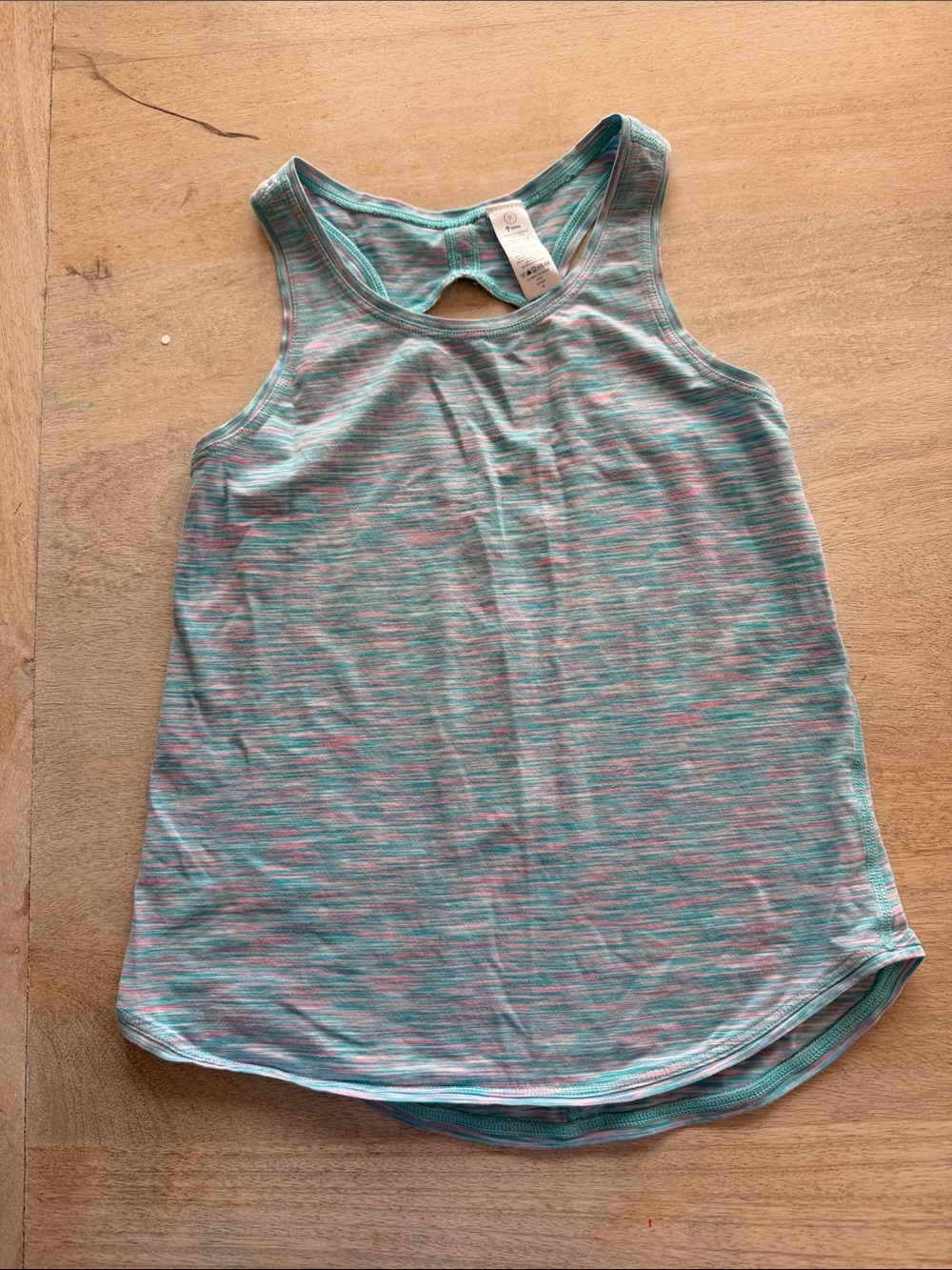 Ivivva Girls Aqua Teal and Coral Space-Dye Tank Top